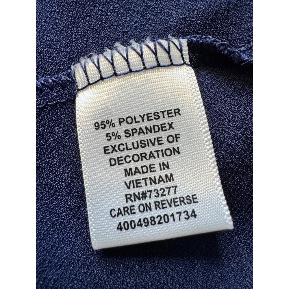 Elle Royal Blue Scalloped Hem Embroidered Size XXL White Trim Sleeveless EUC - Picture 5 of 8